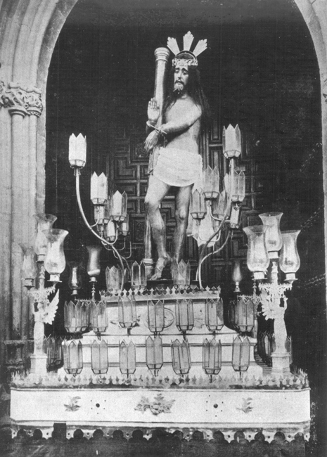 Primera salida en el año 1926, de la imagen de Nuestro Señor de la Flagelación desde la iglesia de San Isidoro de Úbeda.